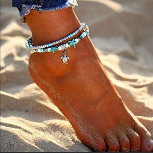 🌊Turquoise Turtle Seastar Double Layer Anklet 🌊